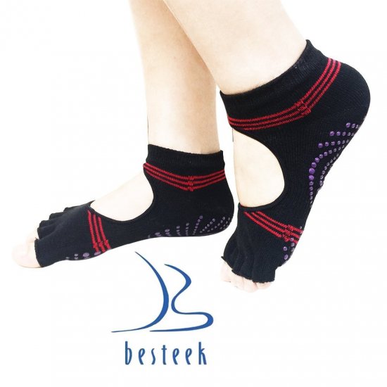 Besteek Yoga Pilates Non Slip Fingerless Socks and Gloves - Click Image to Close